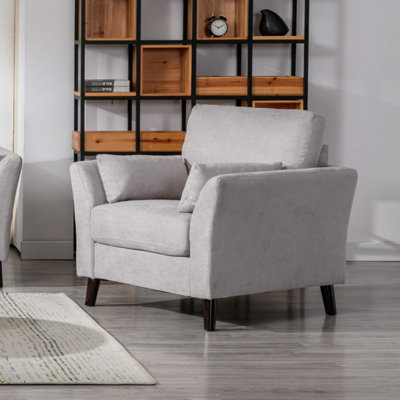 Chaise en tissu tissé gris clair Damian