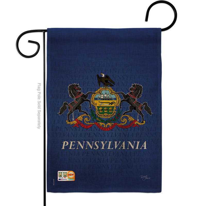 Drapeau de jardin à 2 côtés 5 pi 5 po x 1 pi. en toile jute de pennsylvanie americana statements