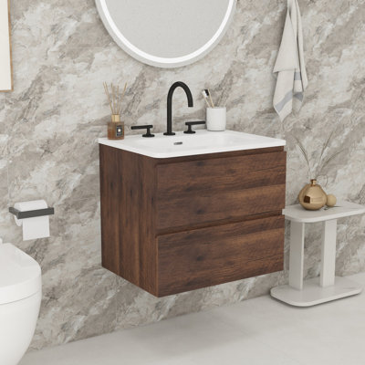 Meuble-lavabo de salle de bain avec lavabo en céramique