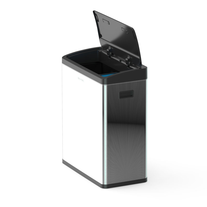 Steel Motion Sensor Multi-Compartments Trash & Recycling Bin - 16 Gallons
