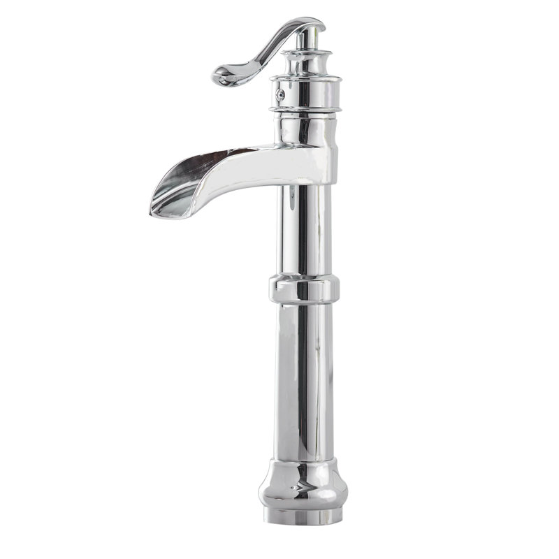 Deluge Waterfall Vessel Polished Chrome Single Hole, Single Handle With Drain Assembly