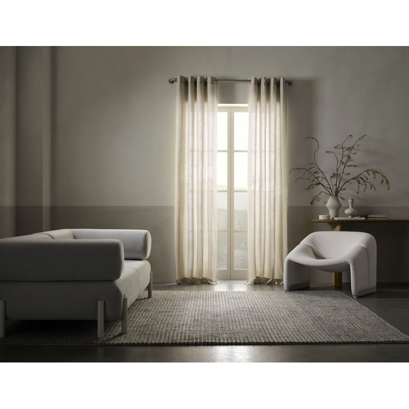 Sunbrella® Madison Indoor/Outdoor Light Filtering Curtain , 50" W x 96" L, Heather Beige