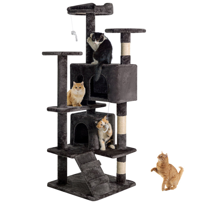Chatrin Cat Tree, 54" H x 19.3" W x 19.3" D, Pink