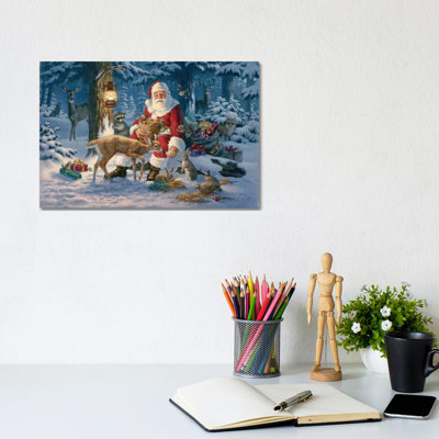 Santa In Forest- Gallery-Wrapped Canvas Giclée