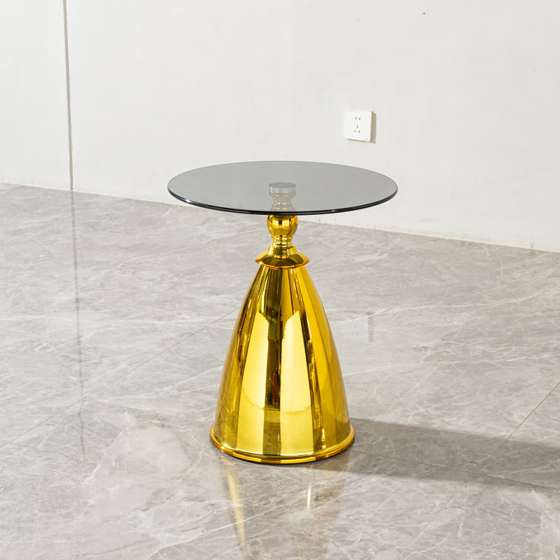 Table d'appoint ronde avec plateau en verre