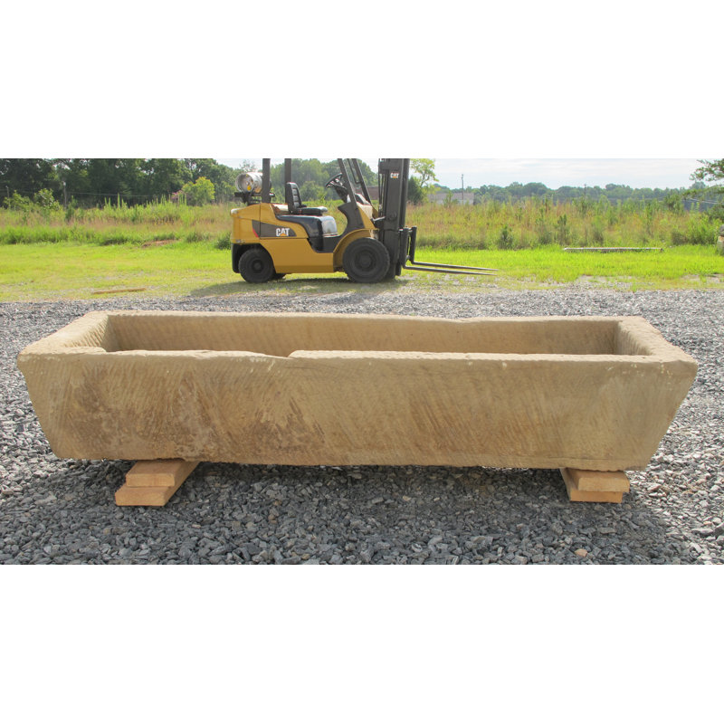 71" Inch Long Hand Chiseled Stone Trough 61