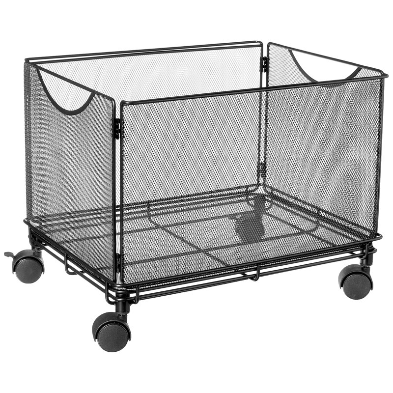 Collapsible Desktop Tub File, Letter-Size File Organizer, Durable Steel Mesh Desk Storage