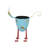 1 Piece Metal Cat Indoor Outdoor Blue Planter with Flower Pattern
