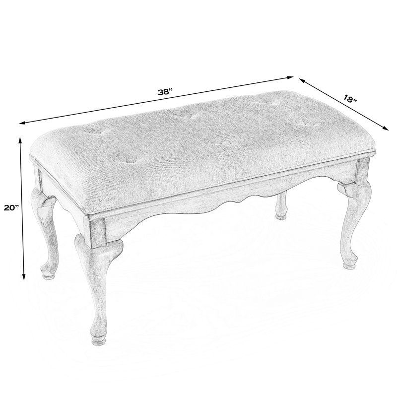 Grace Bedroom Bench, Gray