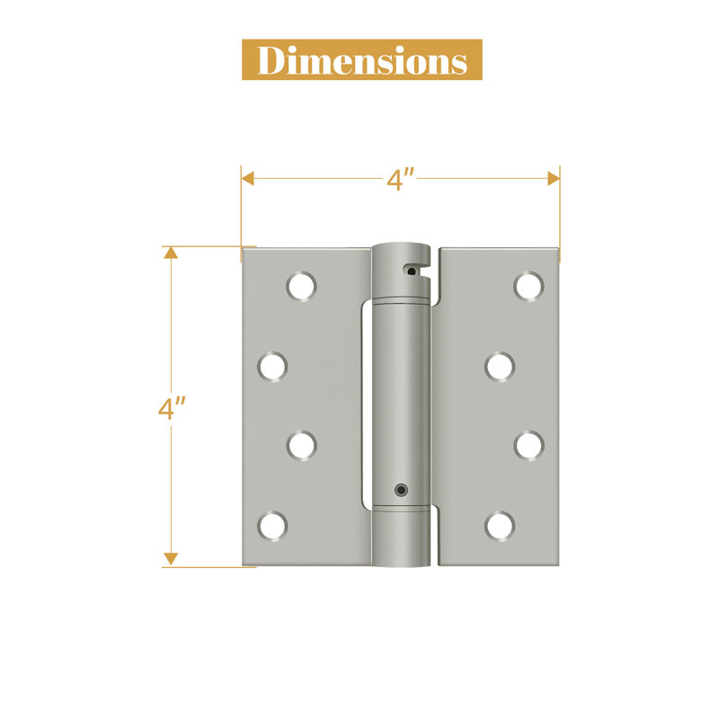 64'' x 64'' Steel Surface Mount Hinge, Brushed Nickel
