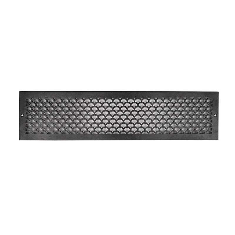 Ouverture de conduit de feston 6 po x 24 po (8 po x 26 po au total), Noir, 8" x 26"