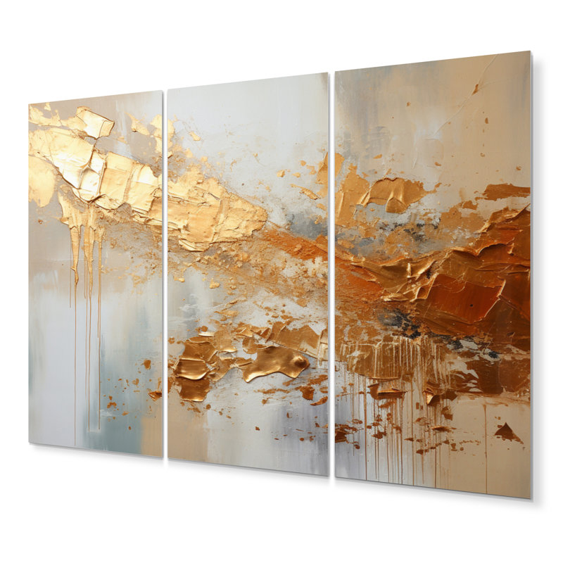 Ensemble de salon Golden Gleam II - Abstract Collages