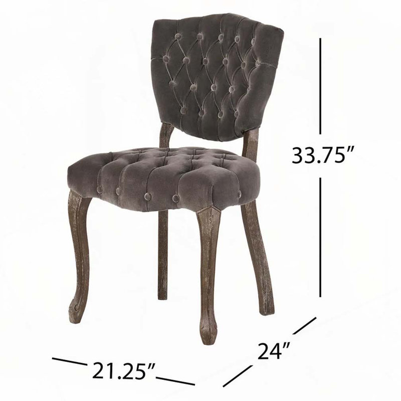 Chaise de salle à manger en velours