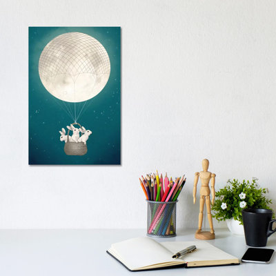 Moon Bunnies by Laura Graves - Wrapped Canvas Print