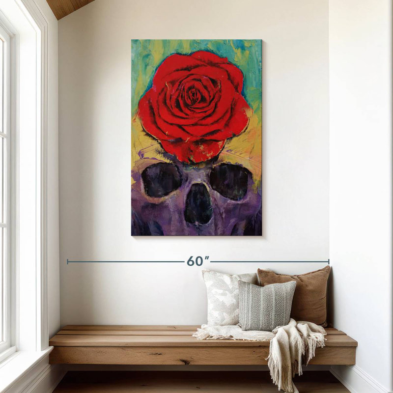 Hitzel Skull Rose, 45" H x 30" W