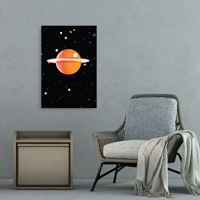 Reproduction d'art mural orange, paysage abstrait, paysage contemporain et nature, 36" H x 24" W