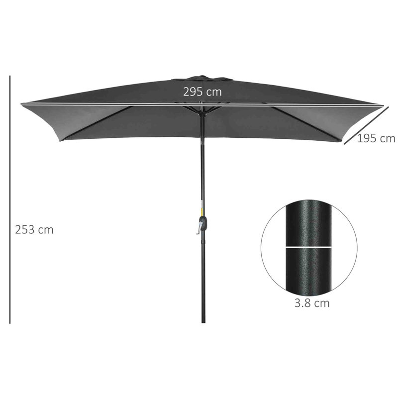 295cm Market Parasol, Black