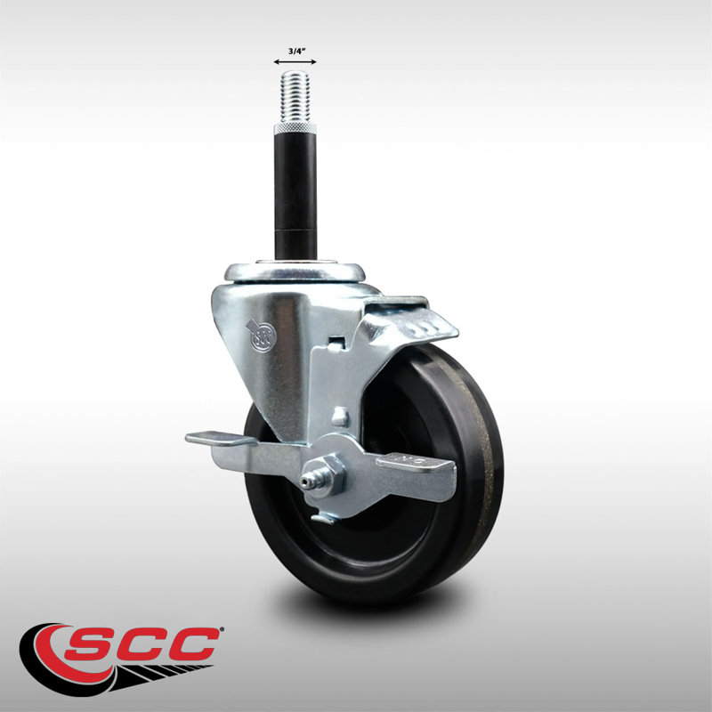 4 Inch SS Phenolic Swivel 3/4 Inch Expanding Stem Caster with Brake SCC