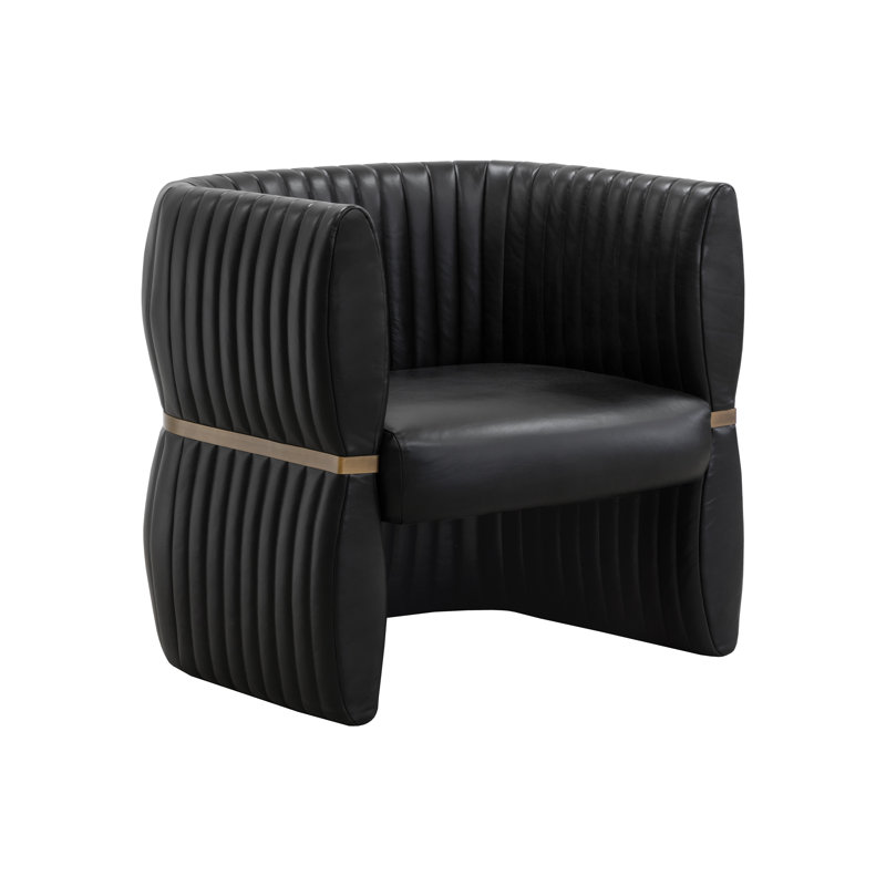 Lounge Chair, Black Genuine Leather