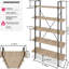 Heckson 179.5cm H x 106cm W Metal Etagere Bookcase-1828042348
