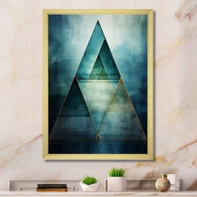 Emerald Blue Pyramid Shapes I