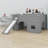 Low Profile Loft Bed Featuring A Slide And Shelves-1350192709