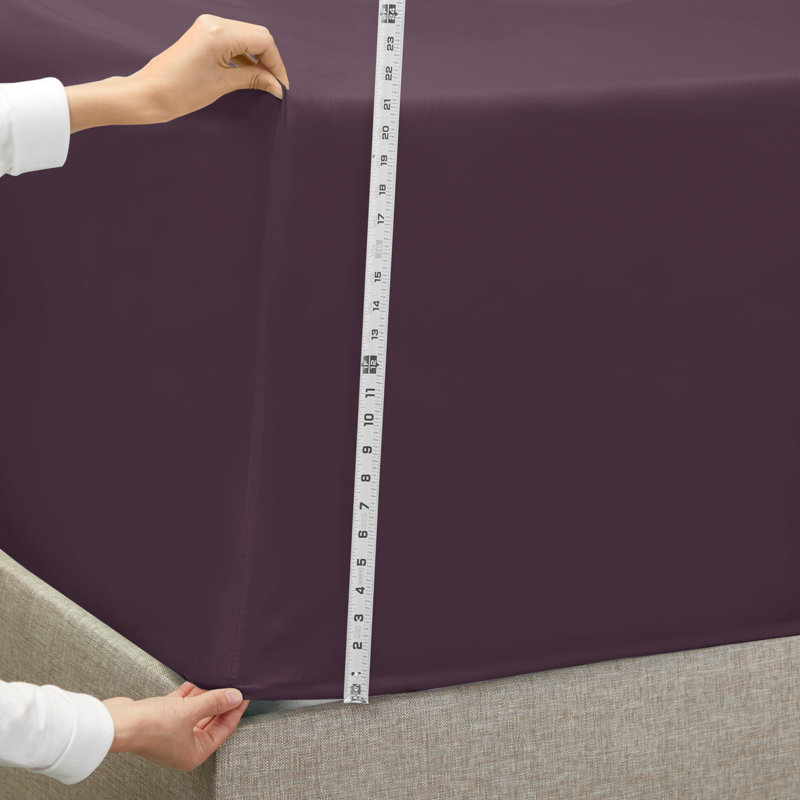 Ensemble de draps luxueux en microfibre, Mauve aubergine, Très grand californien