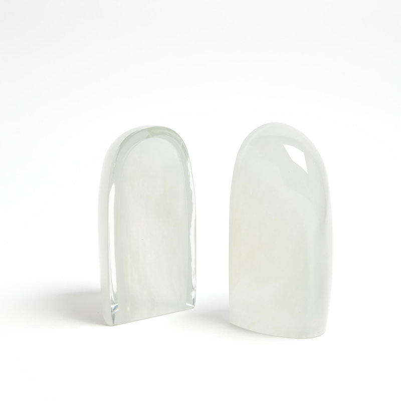 Modern & Contemporary Glass Bookend, Mist