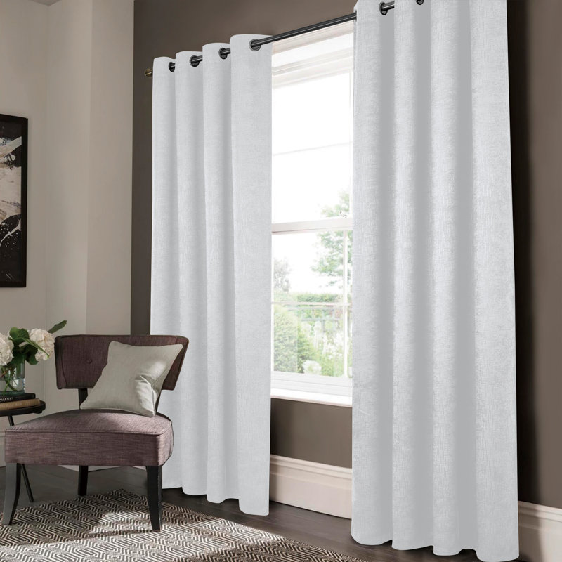 Lynx Blackout Grommet Window Curtain Panels, 52" W x 95" L, Silver