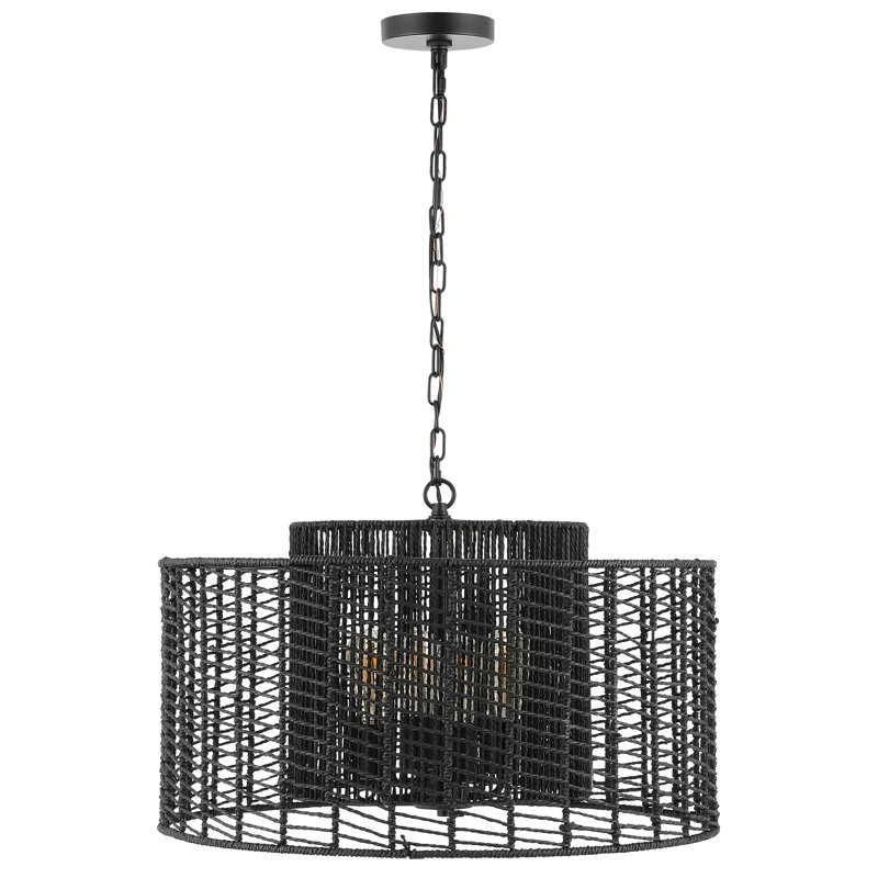Catalonia Longino 4 - Light Drum Pendant, Black, Black