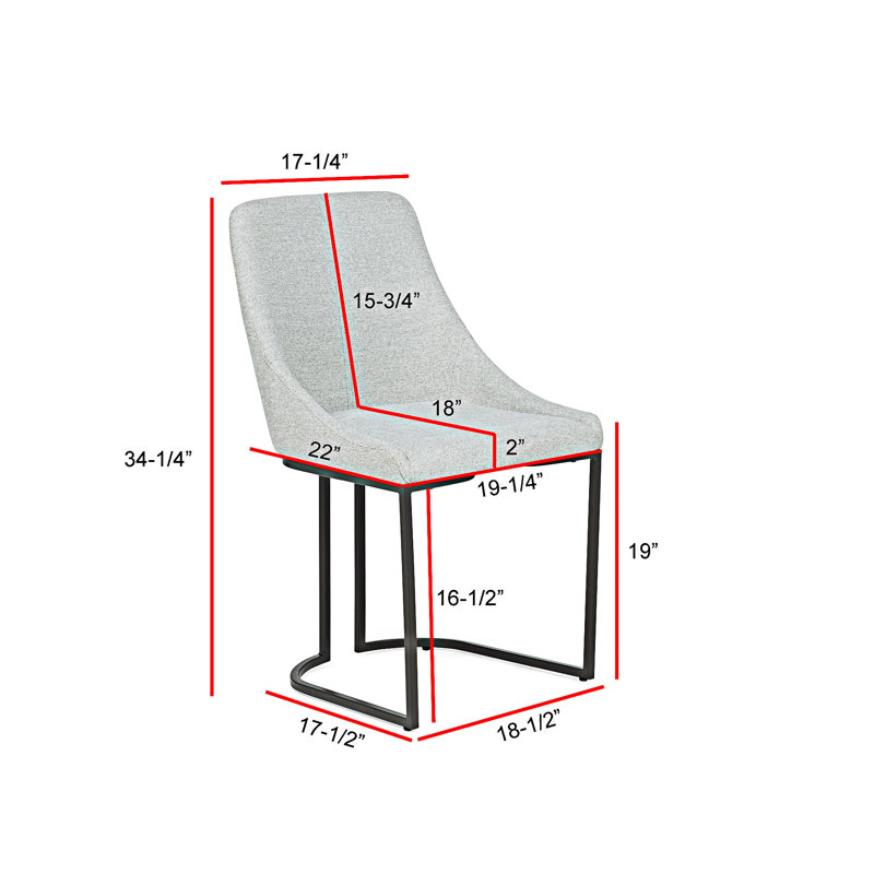 Chaise d'appoint rembourrée (ensemble de 2)