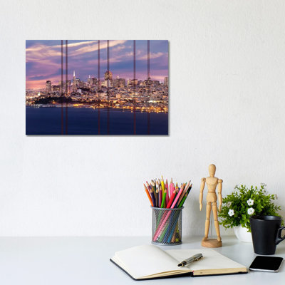 San Francisco Evening Skyline by Melanie Viola - Wrapped Canvas Print