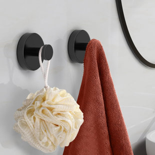 Suction Cup Hooks for Shower, Heavy Duty Towel Hooks for Walls No Damage, Modern Shower Suction Hooks for Kitchen Bathroom Wall, Glass, Mirror, Tile, Hanging Towels Robes, (2 Pack)