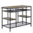 Lona Rustic Oak & Black Finish Kitchen Island
