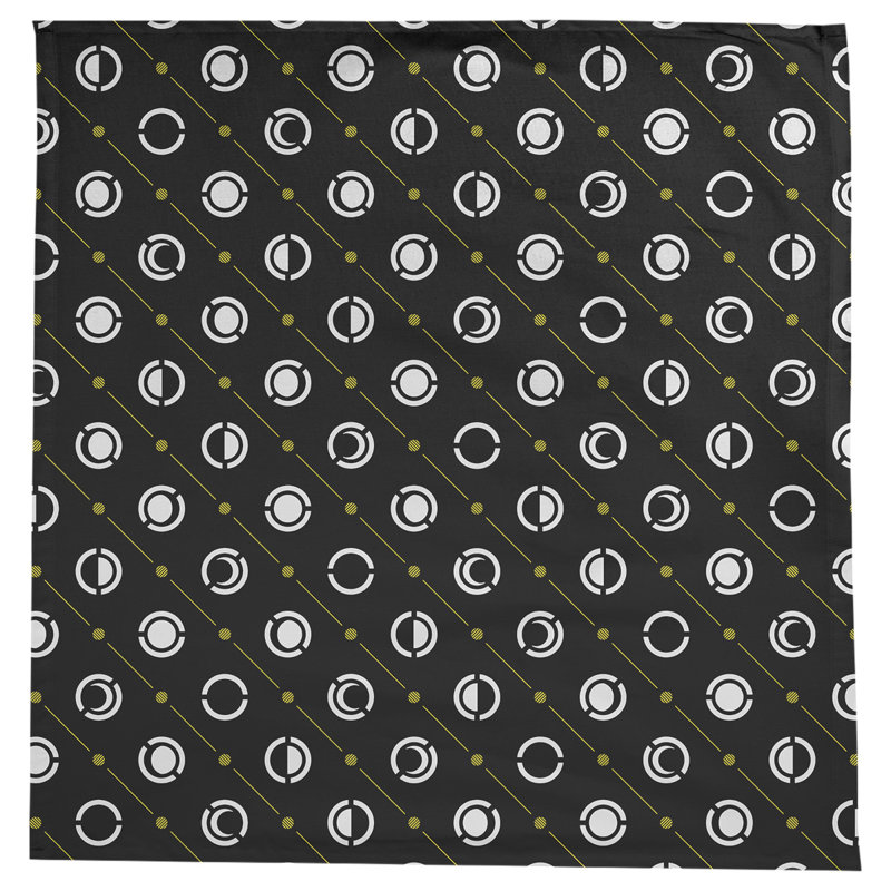 Nappe des phases de lune classiques, Noir, jaune, blanc