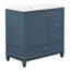 Meuble-lavabo autoportant de 91 cm (36 po) en bois massif et MDF, couleur gris-bleu, avec lavabo en céramique intégré et rangements.-547769124-547769127