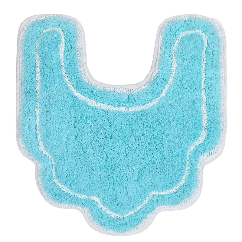 Tapis pour salle de bain Dobrinka, Turquoise, 20 po x 20 po (contour)