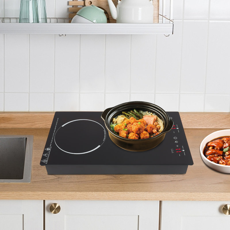 2300W 2 Burner Induction Electric Cooktop with Dual Size Power Burner