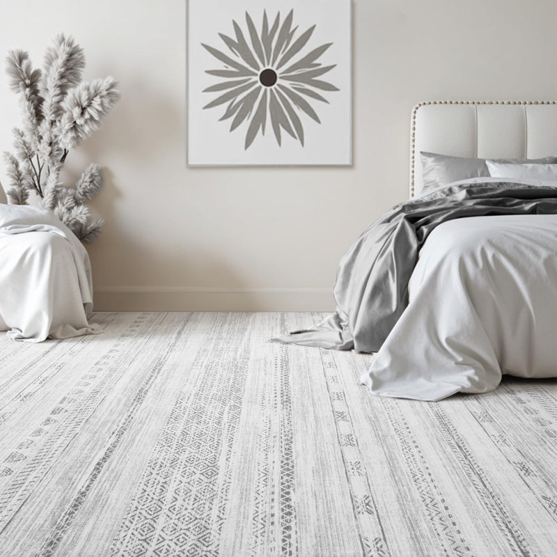 5X7 Area Rugs For Living Room Machine Washable Rug Distressed Indoor Carpet Neutral Moroccan Boho Rug Ultra Soft Area Rug For Bedroom Dining Room Playroom Office, Grey