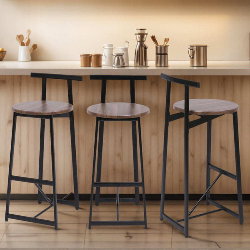  Hauteur tabourets de bar avec dossier,  Brun