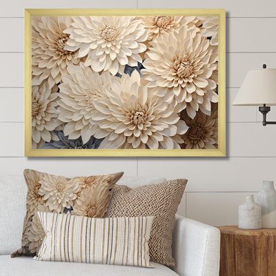 Minimalisme des mamans en fleurs en beige et or I