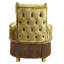 Tabouret de coiffeuse doré capitonné
