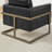 Genuine Leather Accent Arm Chair with Metal Leg-165495238
