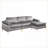 Sectional Sofa with Chaise – Mid-Century Modern Plush Velvet for Movie Nights | Slate Gray | Velvet