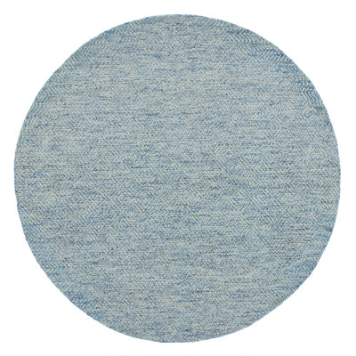 Tulane Hand Woven Wool/Cotton Geometric Rug in Blue