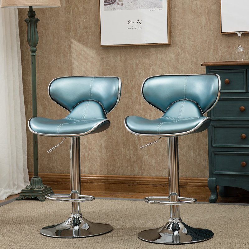 Ensemble de 2 tabourets de bar Upholstery Airlift, Bleu