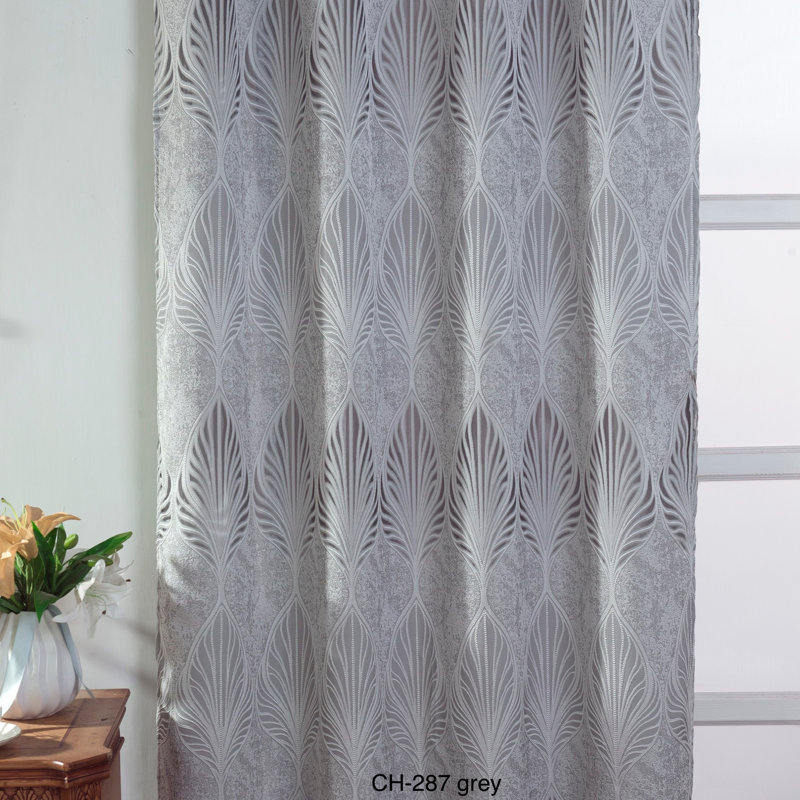 Panneau de rideau simple semi-diaphane avec passe-tringle Boggess, Gris