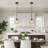 1-Light Kitchen Island Pendant with Clear Hammered Glass Shade-813439392