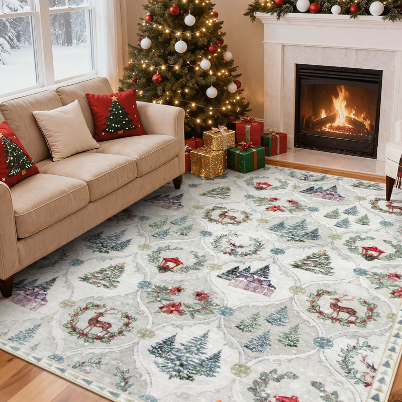 Tapis de Noël Laraven, Rectangulaire 8 pi x 10 pi