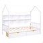 Lit simple en bois avec 2 tiroirs, lit pour enfant avec tablette de rangement